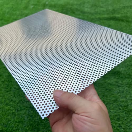 Aluminum Perforated Metal Sheets 16"x10" 16 Gauge Expanded Metal Mesh Aluminum Opening 1/8" 0.12 inch (About 3 mm) Perforated Steel Sheet Aluminum Mesh Screen Decorative Metal Mesh - size: 16" X 10"