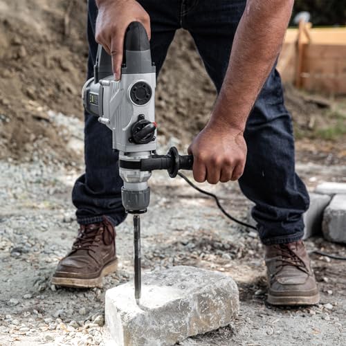 XtremepowerUS 1180W SDS-Plus Electric Rotary Demolition Chipping Hammer 1-1/4" Combination Rotary Hammer Drilling Chisels & Drill Bits Set with Case - size: 1180W