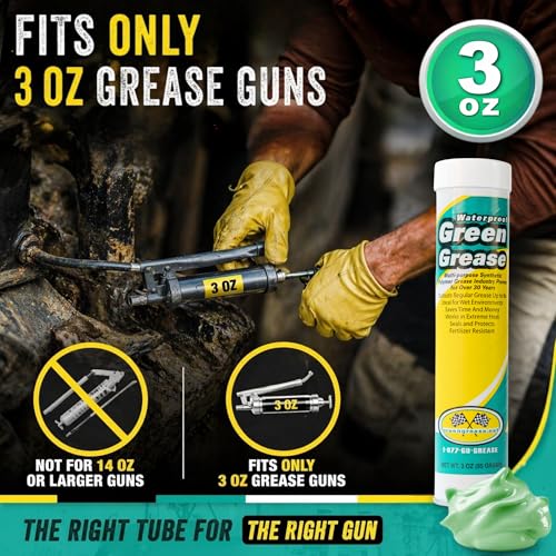 3oz Ultra Heavy Duty Green Grease Tube for Grease Gun - USA Made (3 Pack) - size: 3oz Small (3 Pack)