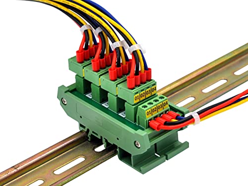 Slim DIN Rail Mount 10A/300V Pluggable Screw Terminal Block Distribution Module (5x4 Position) - style: 5x4 Position
