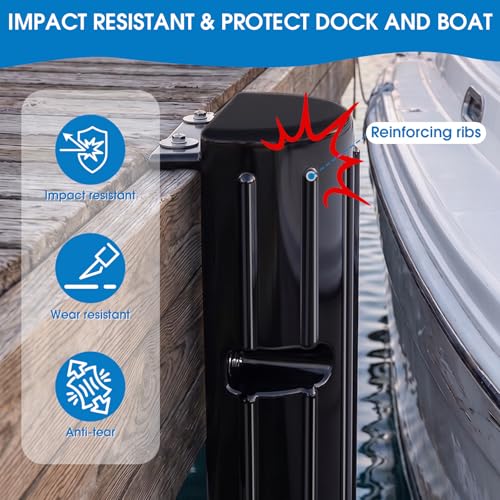 Dock Bumper Fender,Boat Dock Bumpers for Edge or Side - color: Black, size: 3 Pack