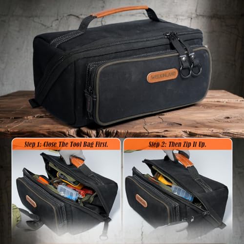 WELKINLAND LayFlat Tool Pouch Organizer, 5-Pocket 13-Inch Small Tool Bag