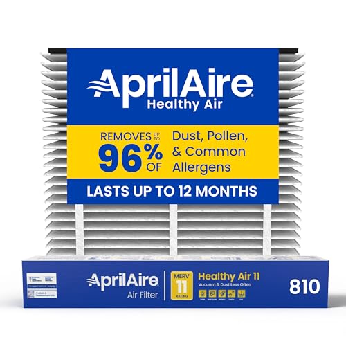 AprilAire 810 Replacement Filter for AprilAire Whole House Air Purifier 2025FG - MERV 11, Clean Air & Dust, 20x25x4 Air Filter (Pack of 1) - style: Healthy Air 11