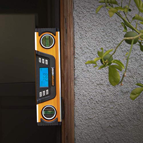 MOTORHEAD 10-Inch 0° - 180° SMART DIGITAL Level, LCD Screen, Audible Alerts, Water, Dust & Shock Resistant, Magnetic Bottom, Includes Bag, High-Visibility, Solid-Milled Aluminum, USA-Based Support - size: 10"