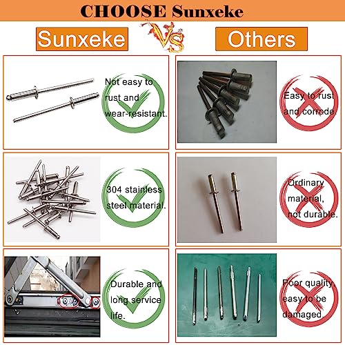 70pcs 3/16 x 1/2 inch 304 Stainless Steel Pop Rivets, 4.8 x 12.7mm Blind Rivets for DIY/Automotive Repairs/Furniture - size: 3/16" x 1/2", style: 304 Stainless Steel