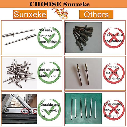70pcs 3/16 x 1/2 inch 304 Stainless Steel Pop Rivets, 4.8 x 12.7mm Blind Rivets for DIY/Automotive Repairs/Furniture - size: 3/16" x 1/2", style: 304 Stainless Steel