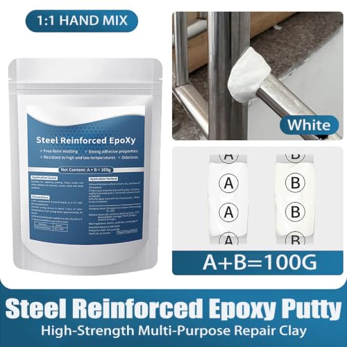 XIRUJNFD Strong Clay Iron Adhesive 3.5 oz/100g, Steel Reinforced Epoxy Putty, High-Strength Multi-Purpose Repair Clay, Waterproof & Heat Resistant for Plastic Metal Ceramic Wood Tile Glass (1 Pc) - color: 1 Pc
