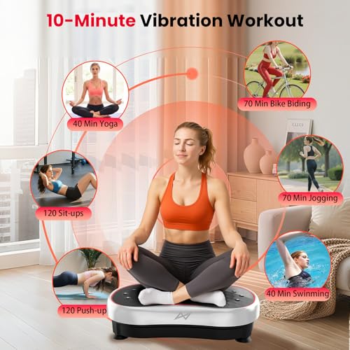 AXV Vibration Plate Exercise Machine Fitness Platform Body Vibrating Board - color: BASIC.SILVER