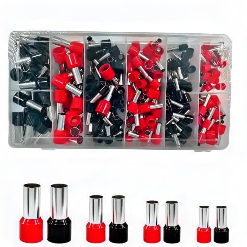 250 PCS Insulated Copper Wire Ferrules Terminal Kit, AWG4/AWG8/AWG10-12 Ferrule Connector Terminals for Home appliances, PLC Control cabinets, new Energy, Electronic, and Communication Equipment