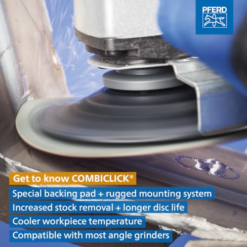 PFERD COMBICLICK Disc Set, 19 pcs. | 4-1/2 inch Dia. | 5/8-11 Thread | 48192 - for coarse Grinding to polishing Work with an Angle Grinder, only Available in a Set - size: 4-1/2" Disc Diameter