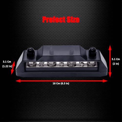 Ampper 4 x M8 Posts Power Distribution Block BusBar 6 M4 Screws, 6.3" Black - color: Black, size: 4M8+6M4