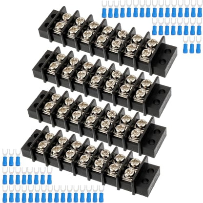 4PCS 7 Circuits Dual Row Screw Terminals Strip with 56PCS Connector - style: 7 Circuits