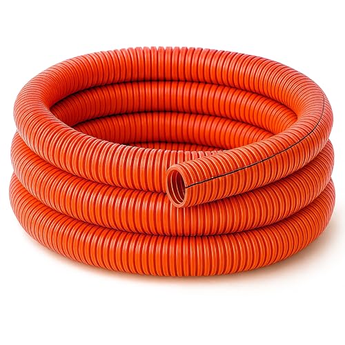 Electriduct Split Wire Loom Tubing Polyethylene Corrugated Flexible Conduit - 2" Nominal Size - 10 Feet - Orange - color: Orange, size: 2 Inch - 10 Feet