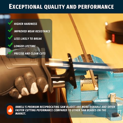 6 Inch Reciprocating Saw Blades, 14/18 TPI Bi-Metal for Metal Cutting, 25-Pack Durable Reciprocating Blades - color: 6inch 25pcs