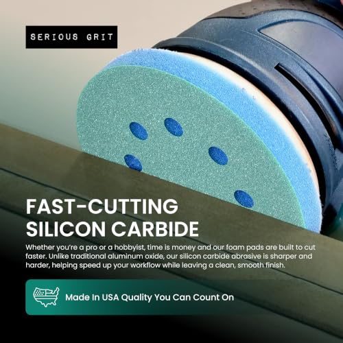 Serious Grit - 5-Inch 8-Hole P280-380 1/2" Foam Sanding Discs - 10 Pack - style: 280-380 Grit