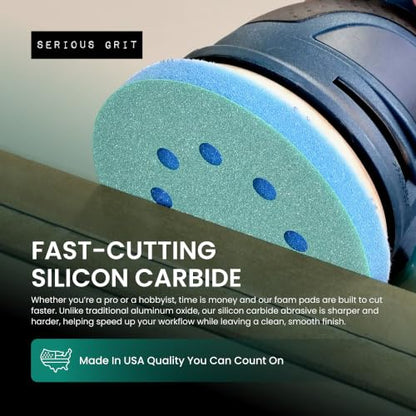 Serious Grit - 5-Inch 8-Hole P280-380 1/2" Foam Sanding Discs - 10 Pack - style: 280-380 Grit