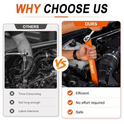 3/8 inch Pro Offset Extension Wrench Impact Wrench Extender Tool Socket Set - color: Orange, size: 16.34inch