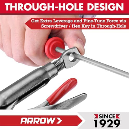 ARROW 10" Curved Jaw Locking Pliers with Screw Extractor - size: 10 inch