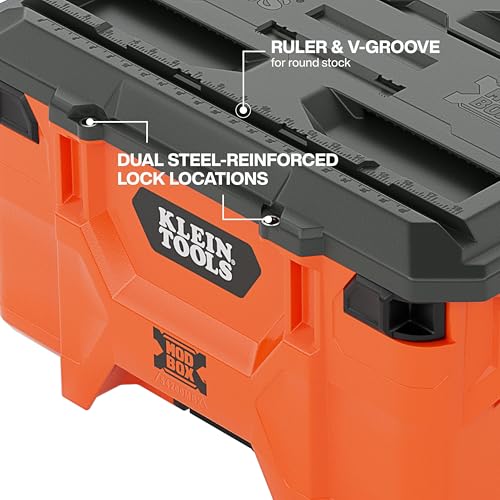 Klein Tools 54200MBX MODbox Medium Deep Tool Box, Heavy Duty Organizer with Removable Tray, Water and Debris Resistant, Stackable Module - size: Medium