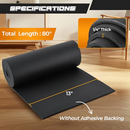 NATGAI Neoprene Closed Cell Foam Roll 1/4" Thick, 13" W x 80" L - size: 1/4" Thick x 13" Wide x 80" Long