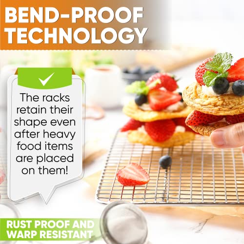 Spring Chef 10" x 15" Stainless Steel Cooling Rack for Baking, Set of 2 - size: 10"x15", style: 2 Pack