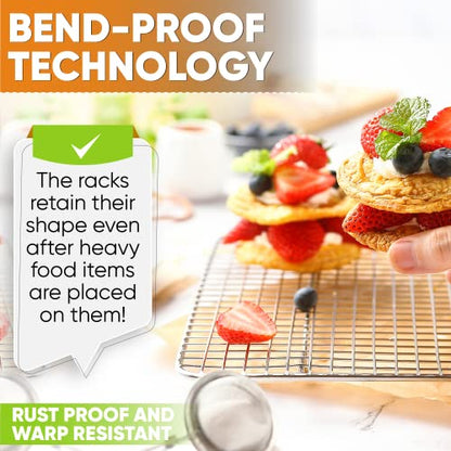 Spring Chef 10" x 15" Stainless Steel Cooling Rack for Baking, Set of 2 - size: 10"x15", style: 2 Pack