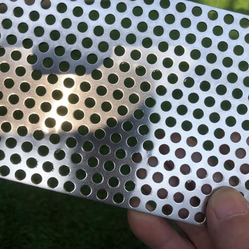 Aluminum Perforated Metal Sheets 16 Gauge 7.8 inch by 3.9 inch Expanded Metal Mesh Aluminum Opening 1/5" 0.2 inch (About 5 mm) Perforated Steel Sheet Aluminum Mesh Screen Decorative Metal Mesh - size: 7.8" X 3.9"