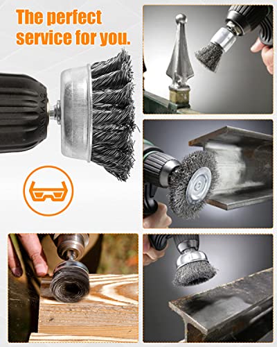 20 Pcs Wire Wheel for Drill, Heavy Duty Wire Brush for Drill - style: 20pcs(Twisted & Carbon Steel Wire)
