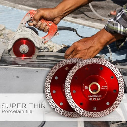 YIJING 2pcs/Lot 4.5” Diamond Tile Blade Super Thin Diamond Cutting Blade for Cutting Ceramic Porcelain Tile Granite Marble (4.5"-2pc) - size: 4.5"-2pc