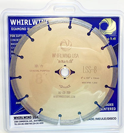 8 Inch General Purpose Segmented Diamond Power Saw Blade - size: 8" LSS