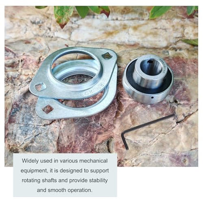 1-1/8" Pressed Steel 2-Bolt Flange Bearing, SBPFL206-18 with Wrench - size: SBPFL206-18( ID:1-1/8")