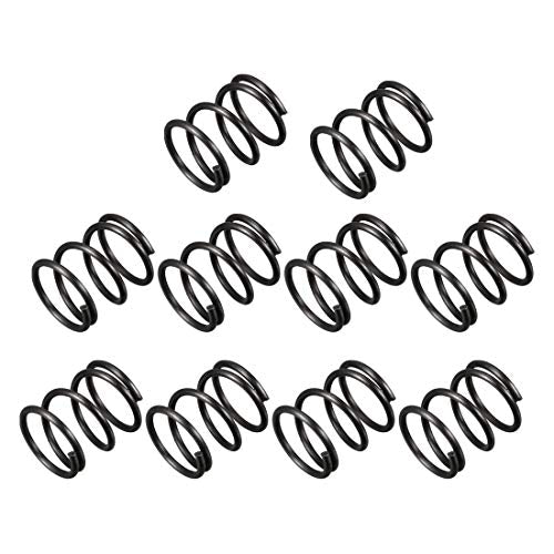 uxcell Compression Spring - 1.2mm Wire Dia, 13mm OD, 15mm Free Length Spring Steel Extension Spring,Black,10Pcs