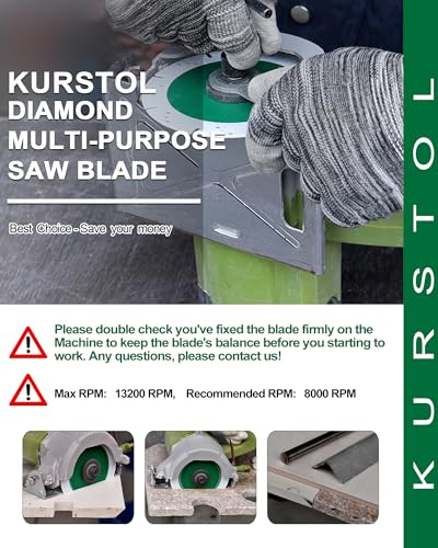 Diamond Blades 5 Inch 5pcs- KURSTOL Diamond Multi-Purpose Saw Blades Angle Grinder Cutting Disc for Marble, Granite, Tile, Ceramic, Porcelain, Metal, Stone - size: 5 Inch