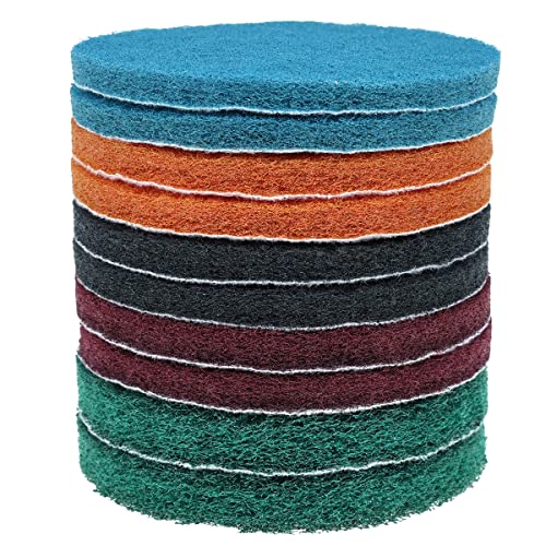Scrubber Scouring Pads, 4.76-Inch Hook and Loop Conditioning Discs, 10 Pack