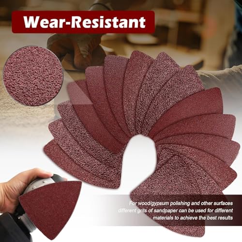156Pcs Oscillating Tool Sanding Pads Kit, 3Pcs Triangle Sanding Pads and 3Pcs Finger Sanding Pad, 150Pcs Multitool Sandpaper Set, Grit Fit for Finishing Wood Sanding - size: 156pcs Triangle and Finger Sanding Pads