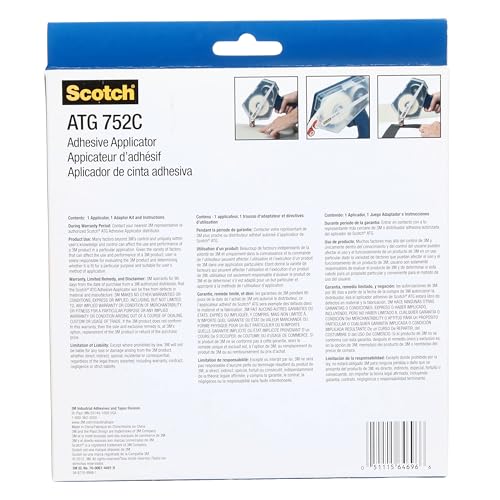 3M Scotch ATG 752C Adhesive Applicator, 1/2 in and 3/4 in Wide Rolls