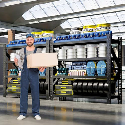 Heavy Duty Metal Shelving Units, Garage Shelves & Storage System - size: 67"W x 24"D x 63"H
