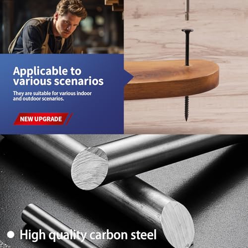 #14 x 6 Inch Outdoor Structural Wood Deck Screws (37Pcs/2lb), Carbon Steel, Black, Flat Head, Rust Resistant Epoxy Coated, T30 Star Bit - color: Black, size: #14 x 6"