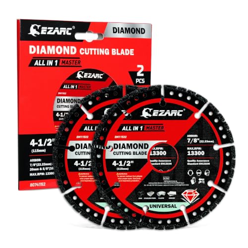 EZARC 4.5" Multi-Purpose Diamond Saw Blades 2 Pack for Metal Tile Plastic - size: 4.5 inch