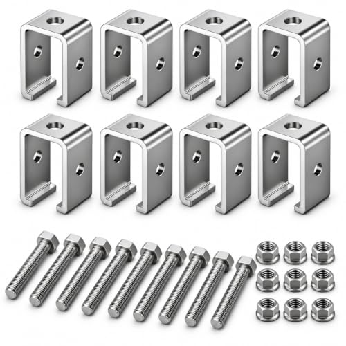 Strut Channel Hanger Brackets for 1-5/8 Inch Unistrut Trolley Track, 8 Pack - size: 8 Pack