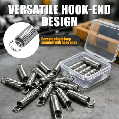 9600 Extension Springs Stainless Steel, 1/4" x 1-1/2" Hook Ends, 12-Pack