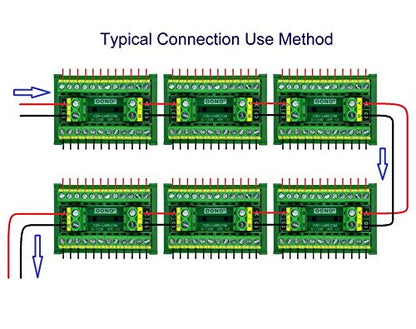OONO Screw Mount 30A/300V 2x12 Position Terminal Block Distribution Module.