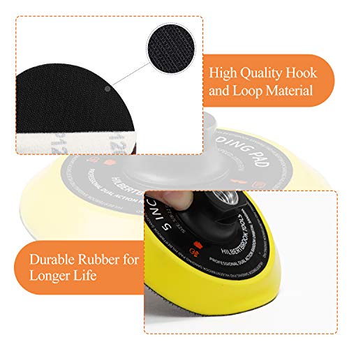 5 Inch Hook and Loop Backing Pad 5 Inch Backing Plate with 5/8-11 Threads Sanding Pad Angle Grinder Accessories Sanding Buffing Polishing,1 Pack