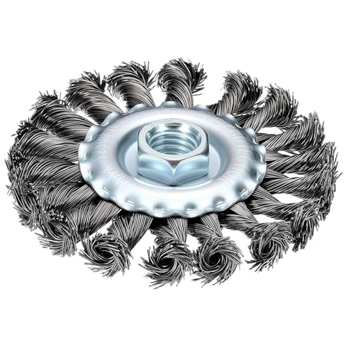 4in Wire Wheels for Angle Grinder, 5/8"-11 Arbor, Carbon Steel - size: 4 inch