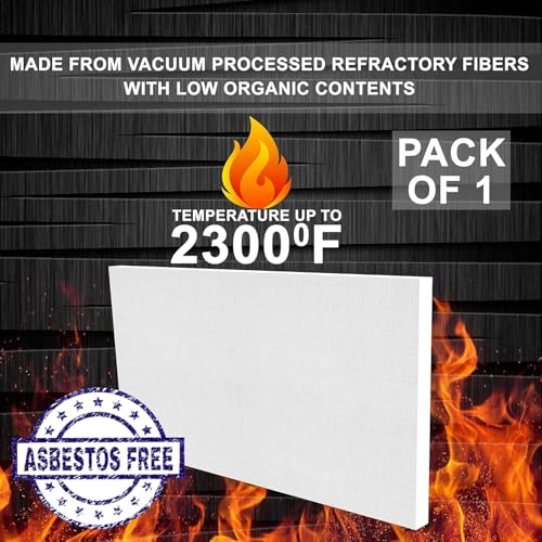 SIMOND STORE Ceramic Fiber Insulation Board - 1" x 12" x 24", 2300F, 1 Pack - size: 1" x 12" x 24" - 1 Pack