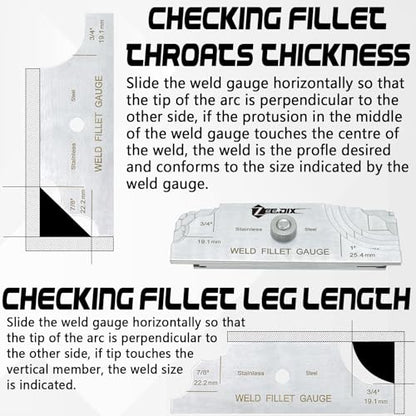 ZeeDix Metal Fillet Weld Gauge Set - style: Weld Fillet Gauges