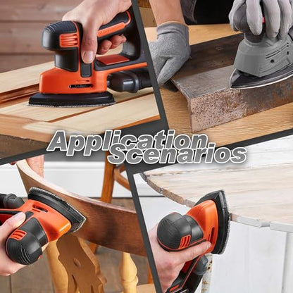 50PCS Mouse Detail Sander Sandpaper, 180 Grits Triangle Sanding Pads, 5 Holes Sanding Sheets Sandpaper Assortment, Sander Pads Sander Paper Mouse Sand Paper for Sanding Polishing - size: 180 Grit