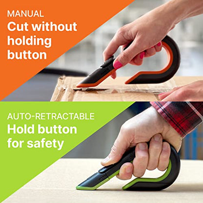 Slice - 10400 Box Cutter, 3 Position Manual Button with Ceramic Blade, Locking blade - color: Locking Blade, size: 1 Pack