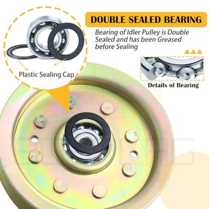 756-04129B Idler Pulley 4.25 for Cub Cadet RZT 50 LTX 1040 Tractors - color: L01 1x756-04129B Yellow