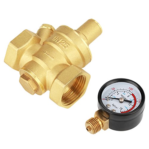 DN25 Water Pressure Regulator 1 inch Water Pressure Regulator Valve Brass Adjustable Water Pressure Reducing Regulator Reducer Meter